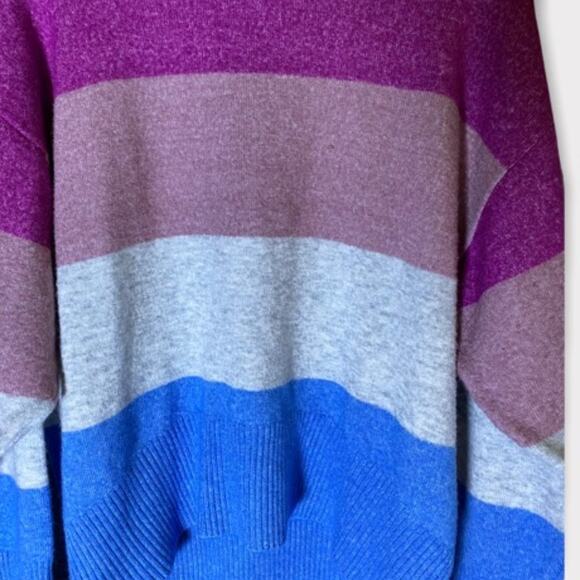 A New Day Striped Colorblock Slouchy Oversized Pullover Crew Neck Sweater - Picture 6 of 9